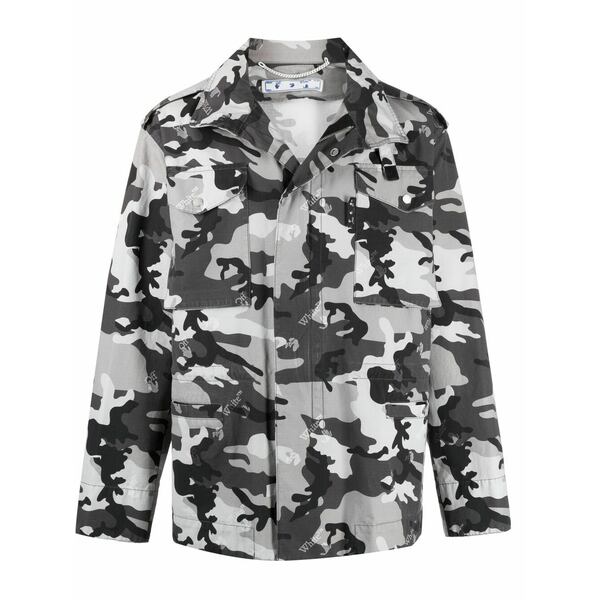 象牙色 メンズ 上衣＆上衣 アウター Camouflage-print jacket Grey