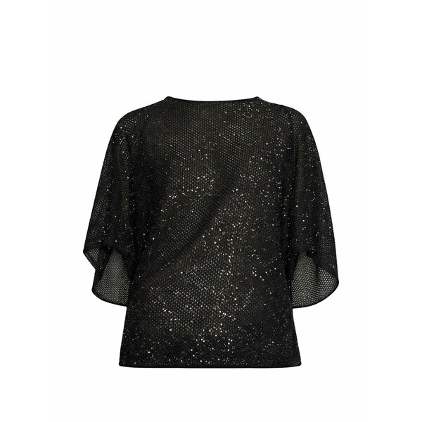 サーカス・泊まり レディース プルオーバー トップス Sequin-embellished open-knit top Black