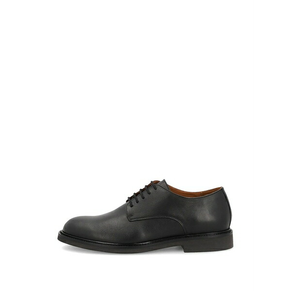 亭主持ち メンズ お召しものシューズ シューズ Leather lace-up derby shoes Black