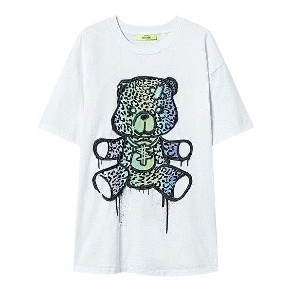 ツイン書き割り レディース ティーシャツ トップス X myfo teddy bear-print t-shirt White