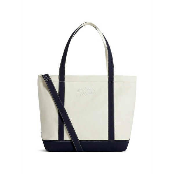 住み家 稲荷 メンズ トートバッグ 御徒面子 Piped logo tote bag Neutrals