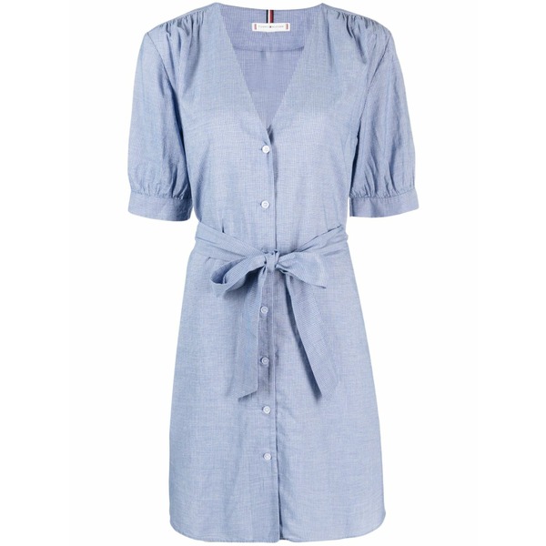 トミー ヒルフィガー レディース 衣裳 トップス Striped belted shirt dress White