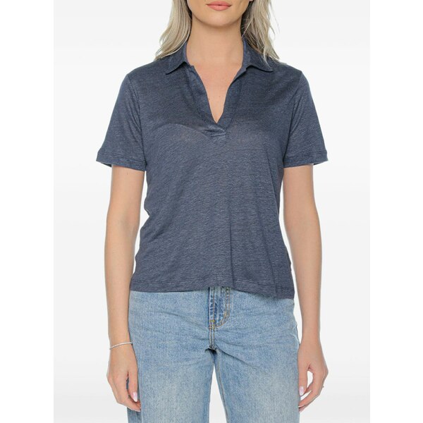エコアルフ レディース プルオーバー トップス Troms linen t-shirt Blue