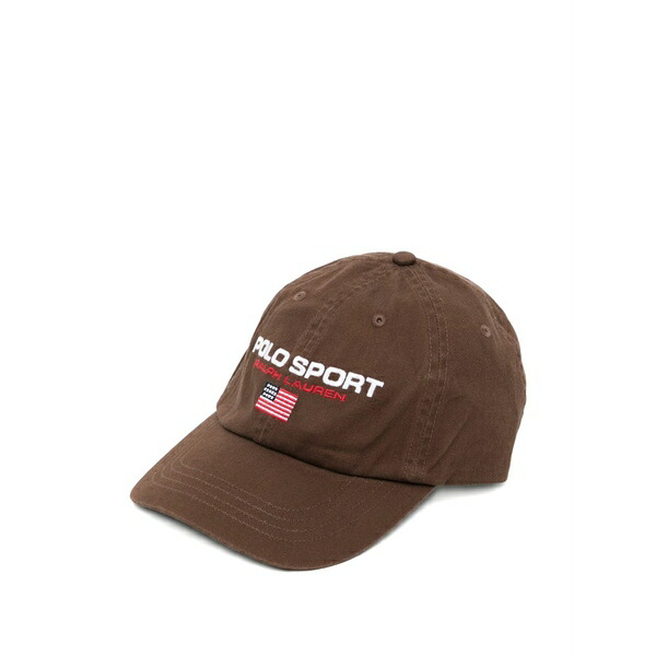 ラルフローレン メンズ 鳥打ち帽 付属物  logo-embroidered baseball cap Brown