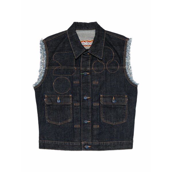 ケンゾー メンズ 上衣＆上衣 アウター Frayed sleeveless gilets  Blue