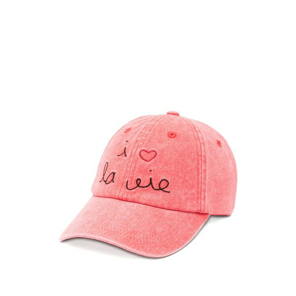 メゾンラビッシュ レディース 鳥打ち帽 付属物 Beaumont embroidery cap Red