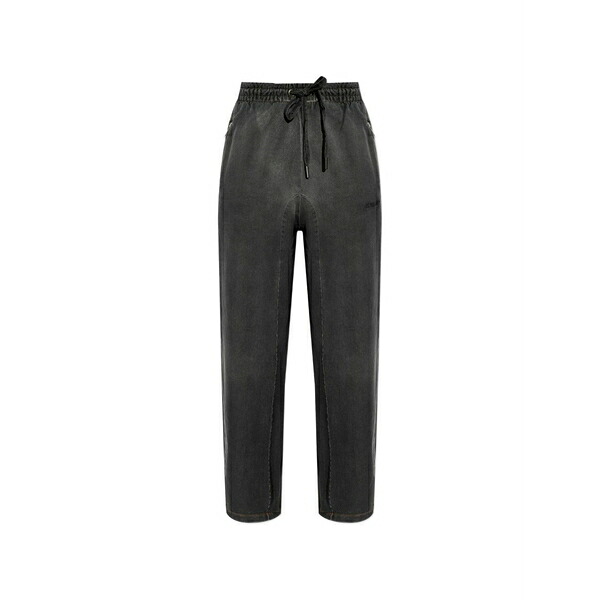 オフホワイト メンズ カジュアルパンツ ボトムス Diagonals drawstring jeans Black|asty