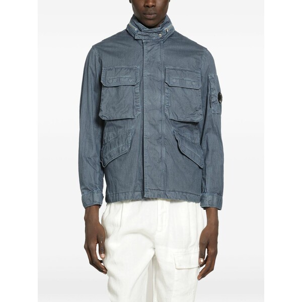 シーピーカンパニー メンズ 上衣＆上衣 アウター 50 fili wax lens-detail jacket Blue