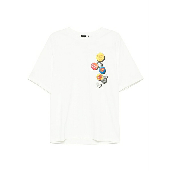 地びた 無し メンズ ティーシャツ トップス Printed t-shirt  White