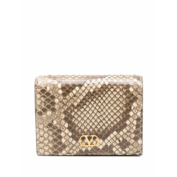 ヴァレンティノ ガラヴァーニ レディース 銭入れ 添え物 Snakeskin-effect wallet Neutrals