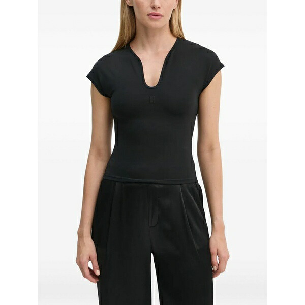 バイマレンバーガー レディース プルオーバー トップス Venazia v-neck logo top Black
