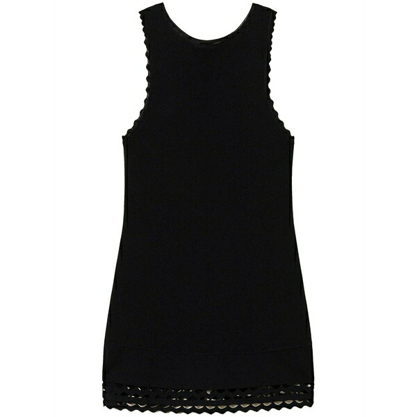 ツイン書き割り レディース 編み物\u0026ティーシャツ アウター Fine-knit top Black