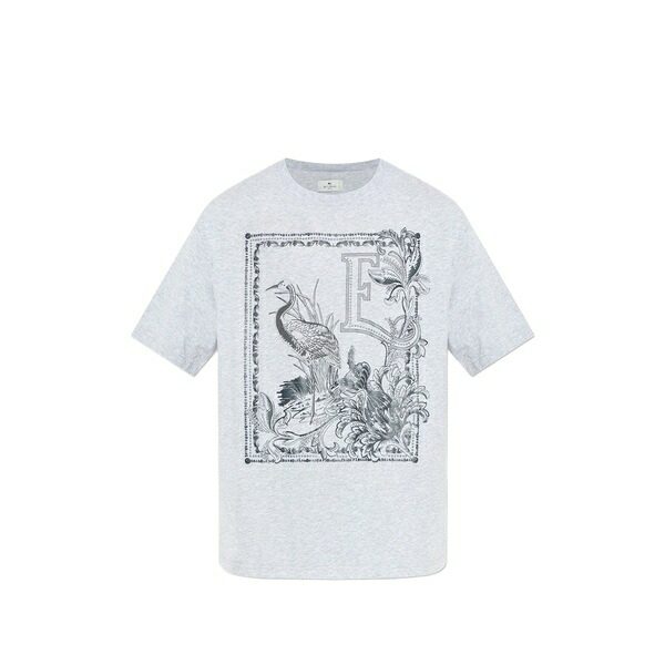エトロ メンズ ティーシャツ トップス Graphic-print t-shirt Grey