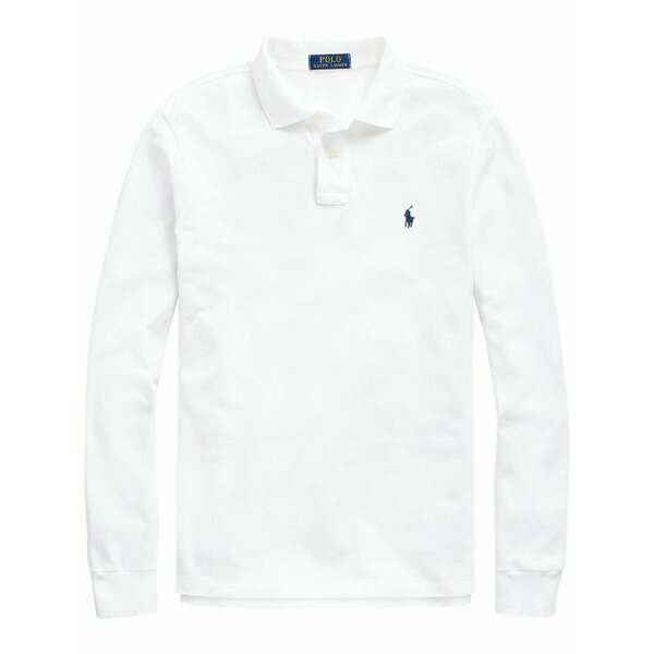 ラルフローレン メンズ スポーツシャツ トップス Logo embroidered long-sleeve polo shirt  White