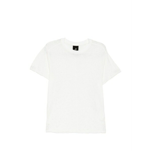 トム・Cr レディース ティーシャツ トップス Distressed-effect t-shirt White
