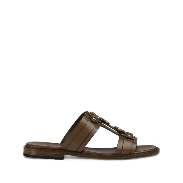 ドンカルズ レディース サンダル シューズ Studded leather slides Brown