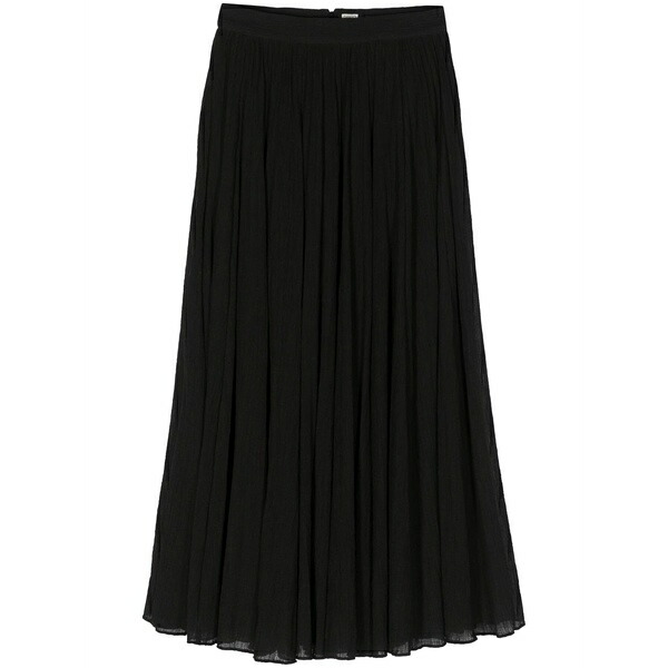 トーテム レディース スコート ボトムス Pliss￡-effect organic cotton MIDI skirt  Black