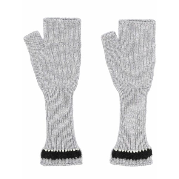 バリー メンズ グローブ 添え物 Fingerless knit gloves Grey