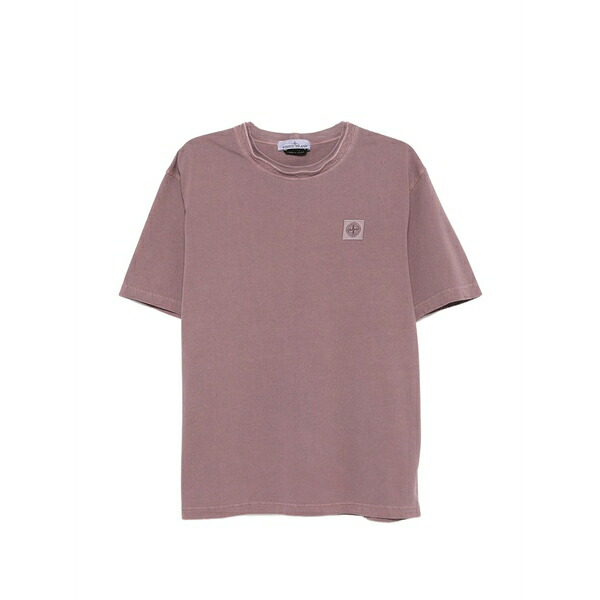ストーンアイランド メンズ プルオーバー トップス Logo-patch t-shirt Purple