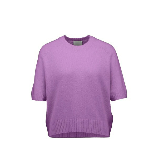 アリュード レディース 編み物\u0026スウェーター アウター Short-sleeve cashmere sweater Purple