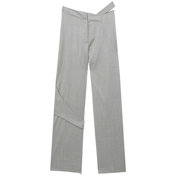ヘリオットエミル レディース 心地よいズボン下 ボトムス Wool asymmetric trousers Grey