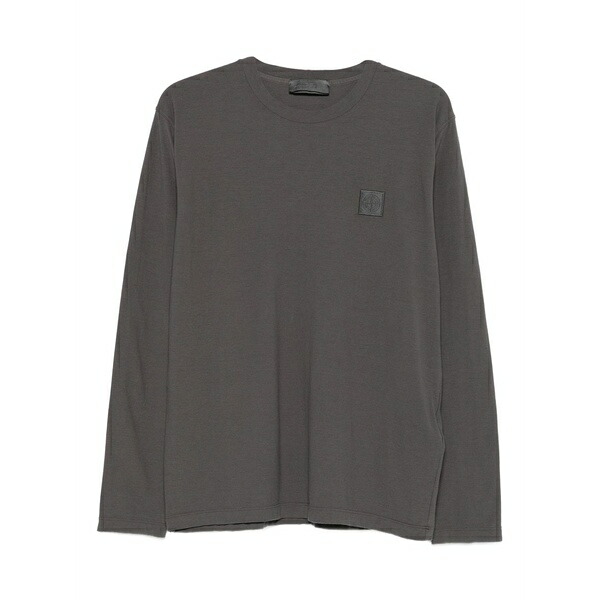 ストーンアイランド メンズ ティーシャツ トップス Logo-patch long-sleeve t-shirt Grey