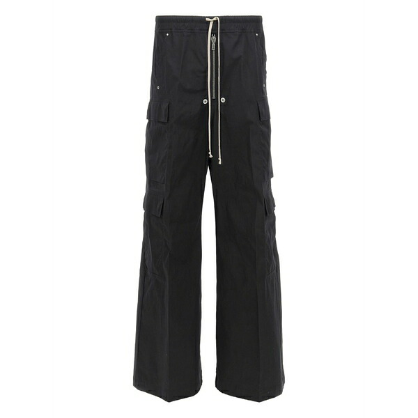 リックオウエンス メンズ カジュアルパンツ ボトムス Zip cotton cargobelas trousers Black|asty