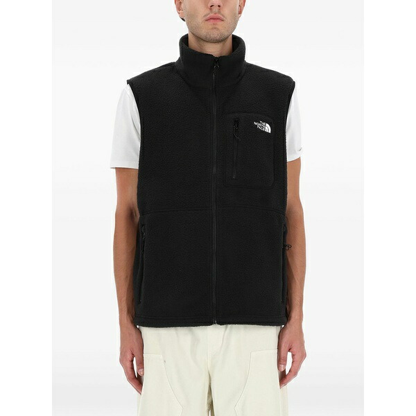 北の方人間の顔 メンズ 上衣＆上衣 アウター Zip fleece gilet Black