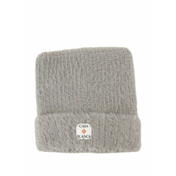 カサブランカ メンズ かぶり笠 佩び物 Fluffy square beanie Grey