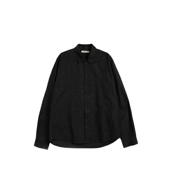 ワイエムシー メンズ プルオーバー トップス Curtis floral-embroidered shirt Black
