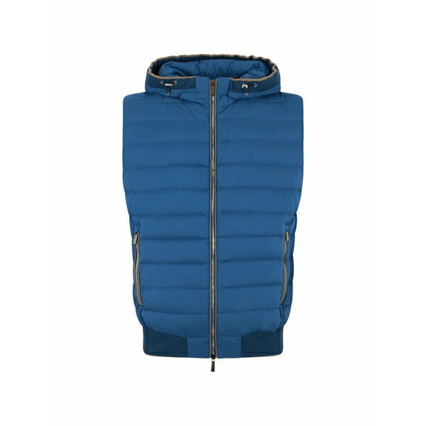 ムーレー メンズ 上衣＆上衣 アウター Padded hooded gilet Blue
