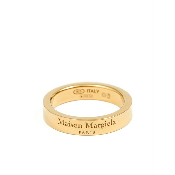 マルタンマルジェラ メンズ 輪っか 付属物 Logo-engraved ring Gold