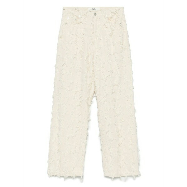 空想科学小説アール メンズ ジーンズズボン下 ボトムス Nikos fringe-detail jeans Neutrals