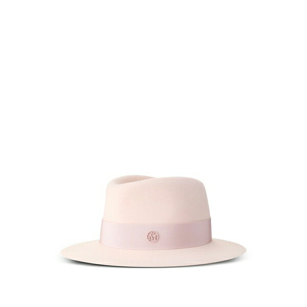メゾンミッシェル  レディース かぶり笠 添え物 Logo-plaque hat Pink
