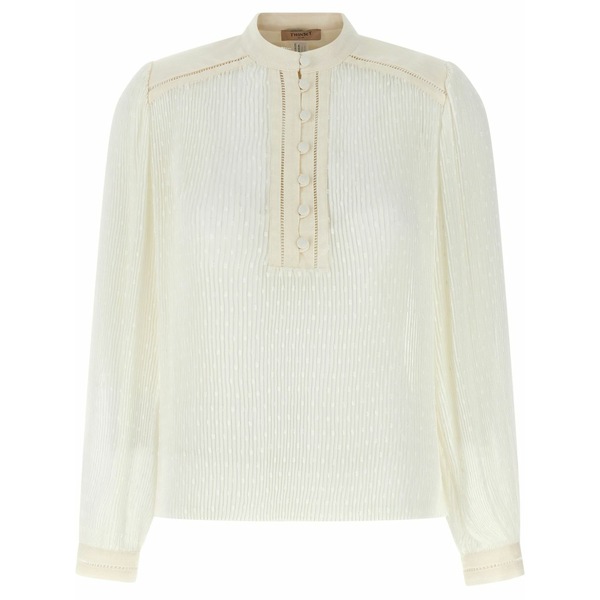 ツイン仕掛ける レディース プルオーバー トップス Georgette blouse White