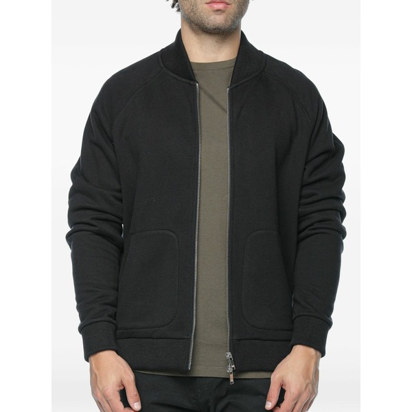 素っ気ない唐きび メンズ パーカー・スウェットシャツ アウター Zip-up raglan-sleeve sweatshirt Black
