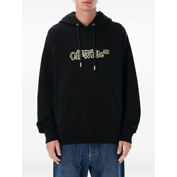 象牙色 メンズ パーカー・スウェットシャツ アウター Arrow-print hoodie Black