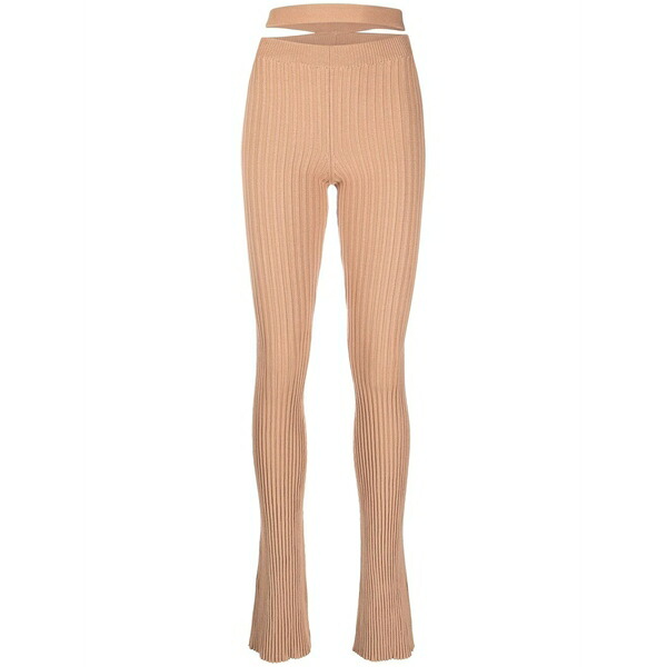 アンドレダモ レディース 編み物\u0026プルオーバー アウター Cut-out detail knit leggings Neutrals