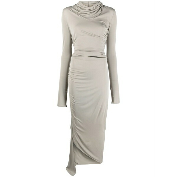 アンドレダモ レディース 衣裳 トップス Asymmetric draped MIDI dress Grey