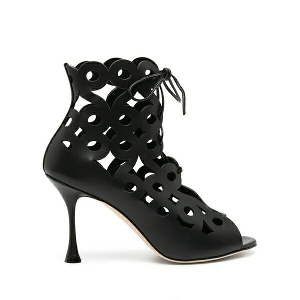 マノロブラニク レディース ブーツ シューズ Taralo 90粍 cut-out boots Black