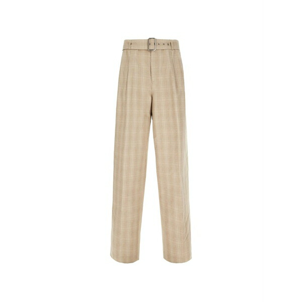 アイスバーグレタス レディース 心地よいズボン下 ボトムス Belted check-pattern trousers Neutrals
