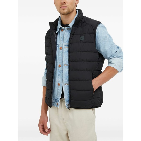 マルコポーロ メンズ 厚地の外套 アウター Quilted gilet Black