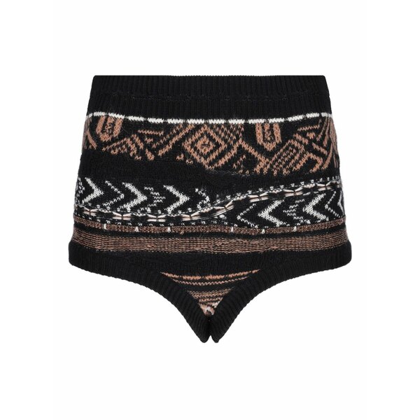 ラネウス レディース 心地好いズボン下 ボトムス Knitted patterned culottes Black