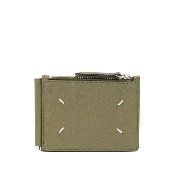マルタンマルジェラ メンズ 金入れ 付属物 Leather wallet Green
