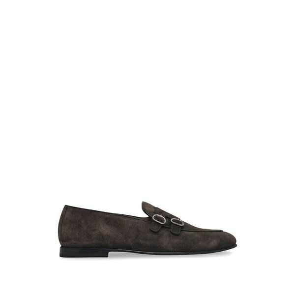 バレット メンズ スリッポン・ローファー シューズ Double-strap suede loafers Brown