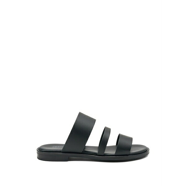 亭主もち レディース サンダル シューズ Triple-strap leather sandals Black