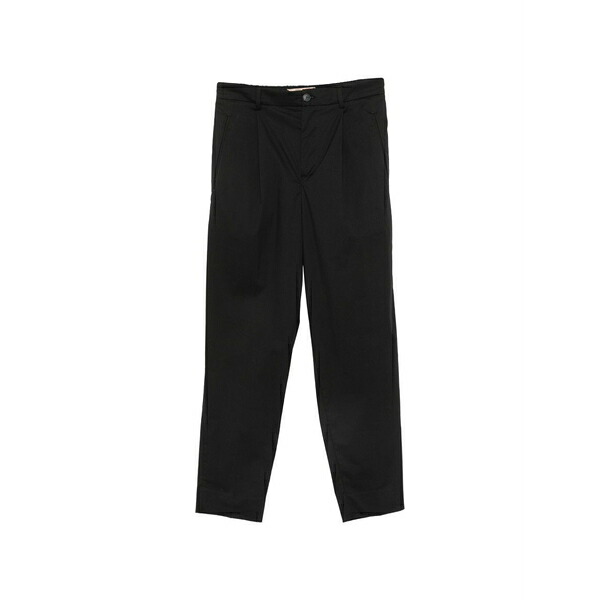 ボヌール メンズ 心地よいズボン下 ボトムス Pleated elasticated-waist trousers Black