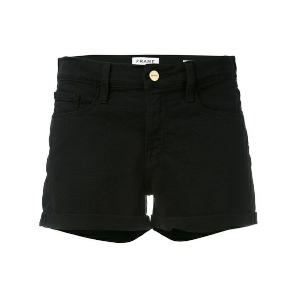 一こま レディース 心地よいズボン下 ボトムス Cutoff shorts Black