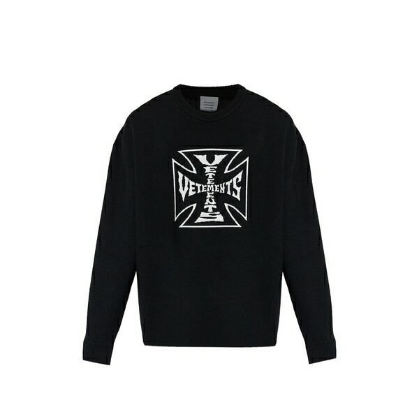 ヴェトモン メンズ 編み物\u0026スウェーター アウター Graphic wool sweater Black