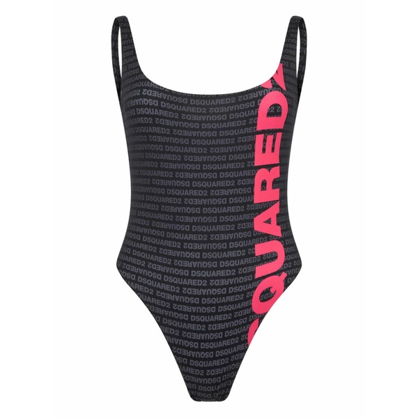 ディースクエアード レディース 衣裳 トップス Logo-detail swimsuit Black